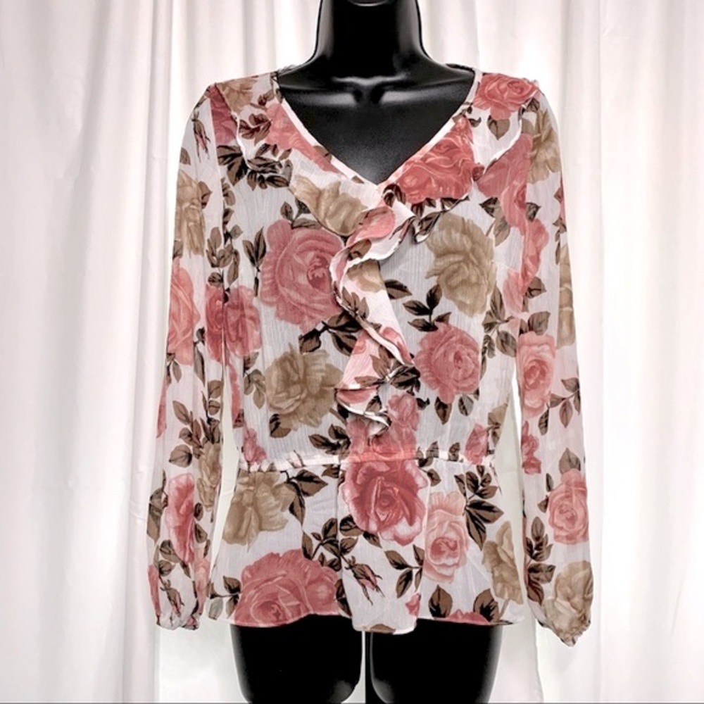 Charter Club Roses Ruffle Blouse